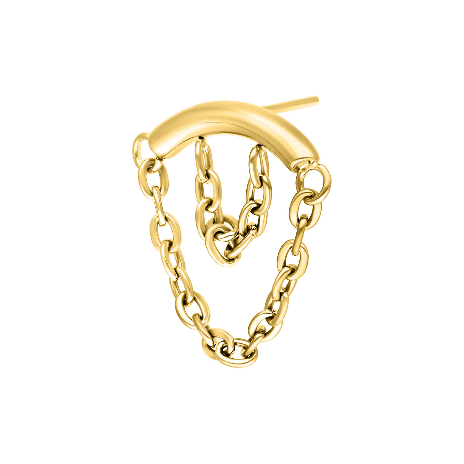 Inserto Helix dorato con doppie catene Inserto Helix dorato con due catene su sfondo bianco