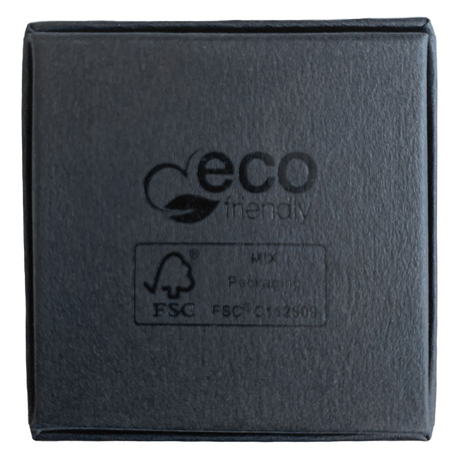 Schwarze Wildcat Schmuckbox mit Logo Schwarze Schmuckbox aus Pappe mit Wildcat-Logo und eco-friendly Aufdruck