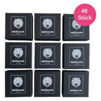 Schwarze Wildcat Logo Schmuckboxen Neun schwarze Wildcat Logo Schmuckboxen auf weißem Hintergrund, 48 Stück
