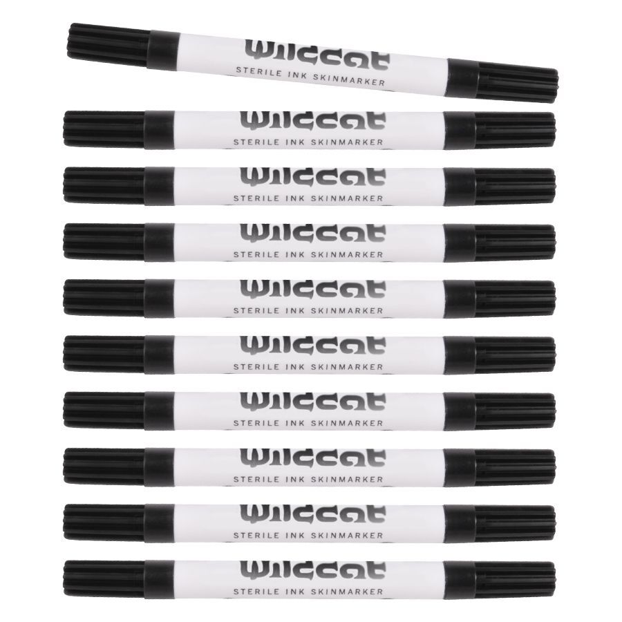 Skinmarker nero con corpo bianco, logo Wildcat, su sfondo bianco