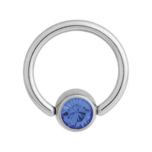 Anello Clip-In brillante flat back in titanio