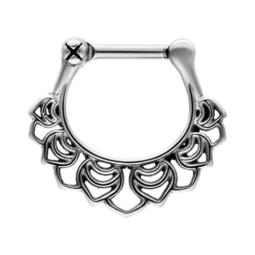 Septum Clicker floreale in acciaio