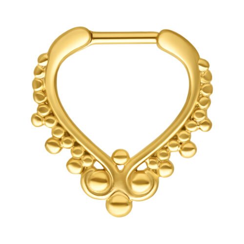 Septum Clicker Wonderland in acciaio dorato