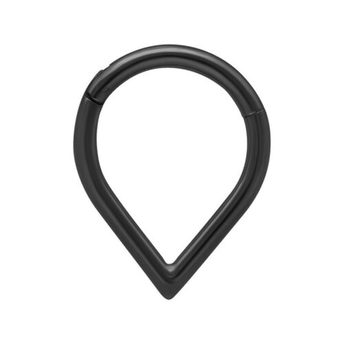 Anello clicker Teardrop titanio - Nero