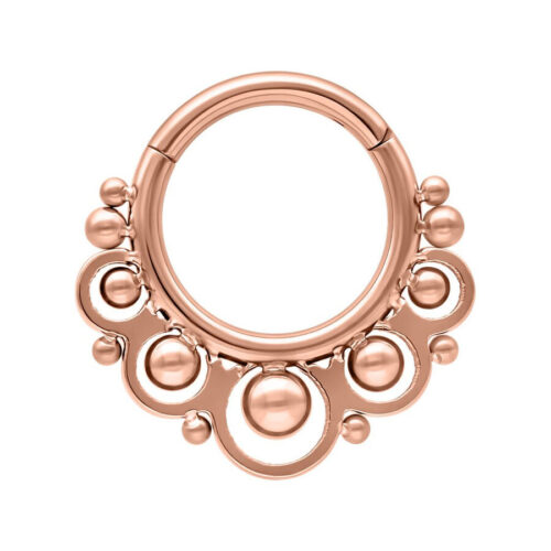 Anello Clicker Temple titanio - Oro rosa