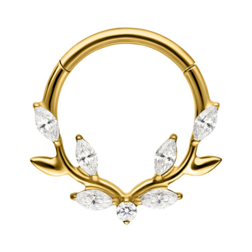 Clicker Lovely Crystal Leaf in Titanio