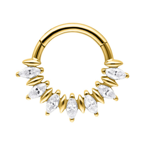 Clicker Marquise Sunburst in Titanio - Oro