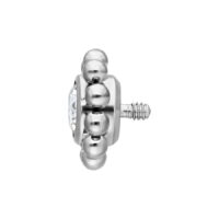 Fiore di Cristallo in Titanio Argento 2.5mm Fiore di Cristallo in Titanio color argento con sfera da 2.5 mm