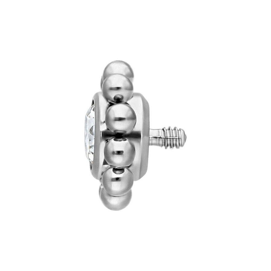 Fiore di Cristallo in Titanio Argento 2.5mm Fiore di Cristallo in Titanio color argento con sfera da 2.5 mm