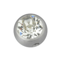 Cristallo trasparente per piercing, 8 mm Accessorio per piercing in argento con cristallo trasparente, sfera da 8 mm