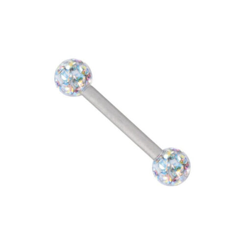 Barbell cristalli in titanio filetto esterno