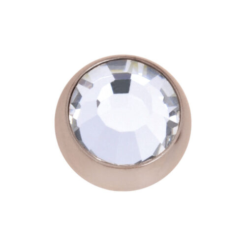 Sfera cristallo in acciaio oro rosa per filetto esterno