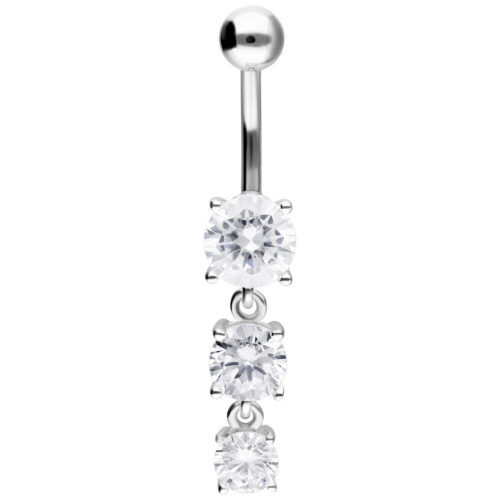 Banana Ombelico 3 Cristalli Argento Titanio<!--5ec5492a77117-->