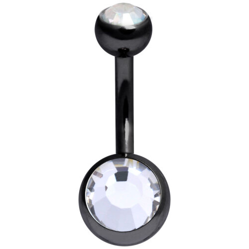 Banana ombelico doppio brillante in titanio